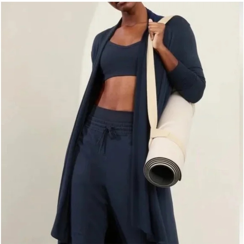 Athleta | The Pranayama Long Wrap Navy Blue Yoga Athleisure Errands Loungewear